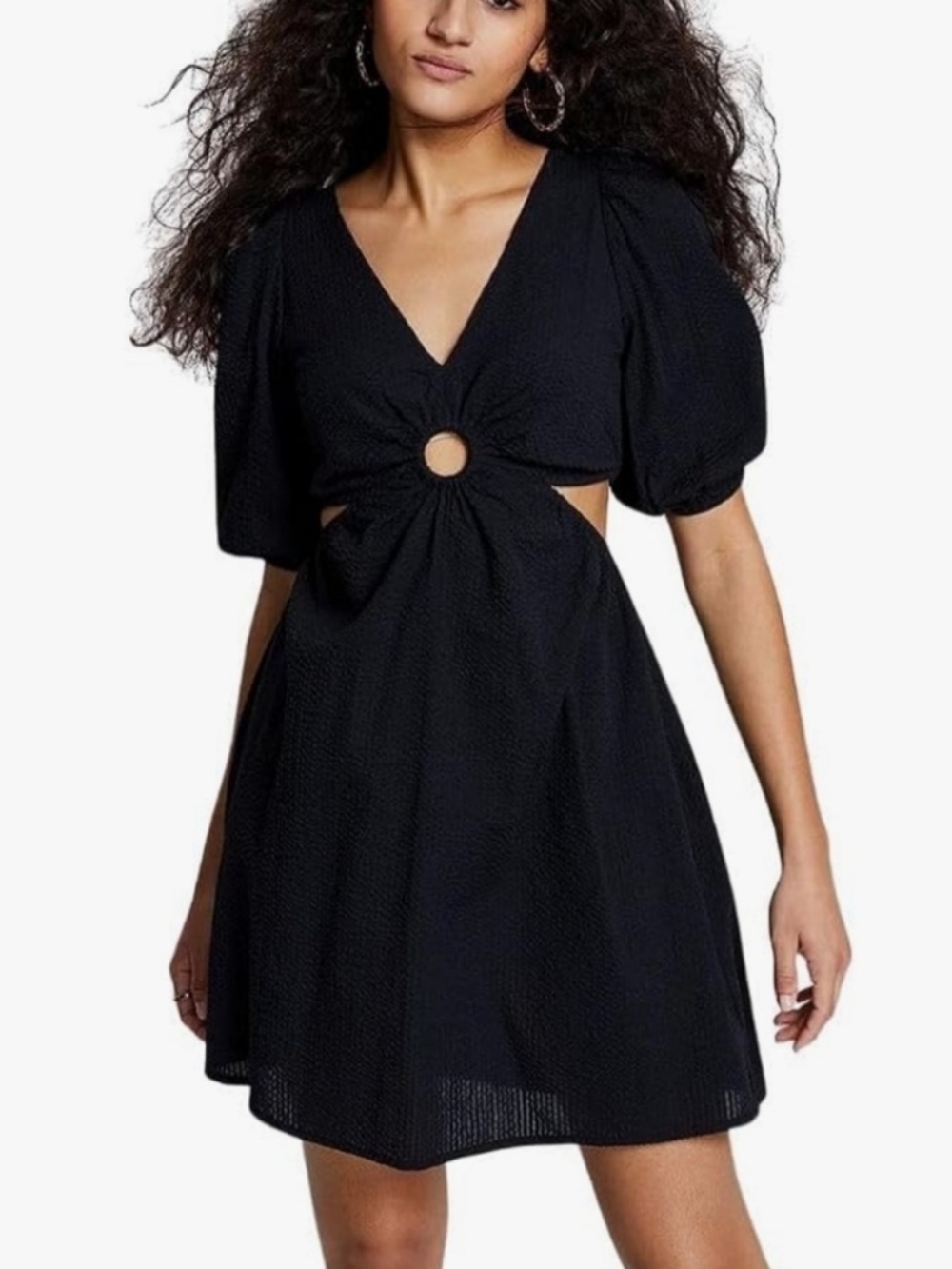 And Now This Keyhole Cotton Mini Dress
